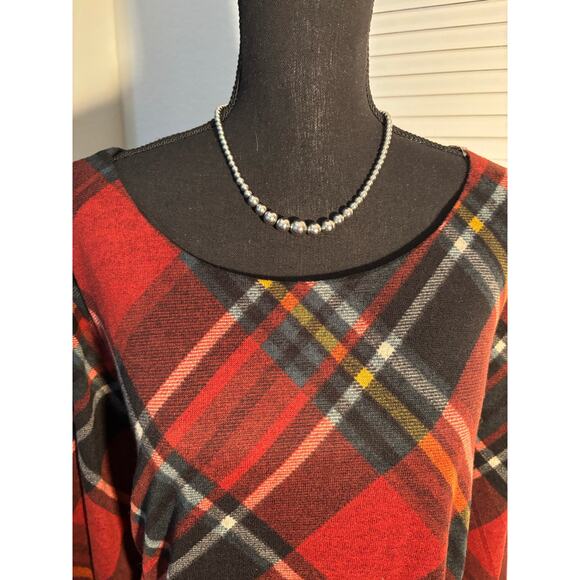 CONNECTED APPAREL Womens Dress Plus Size 22W Plaid 3/4 Sleeve Crew Neck - Picture 2 of 8